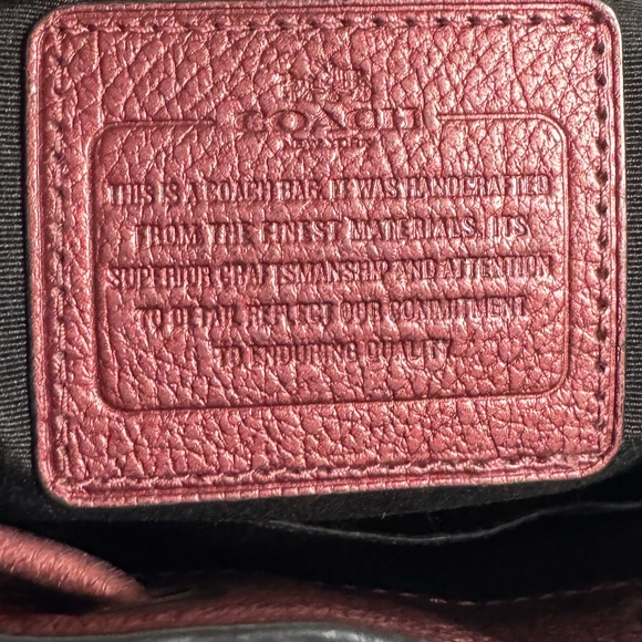 Coach baby Mickie Metallic Burgundy Drawstrings Bucket Bag - Picture 12 of 12